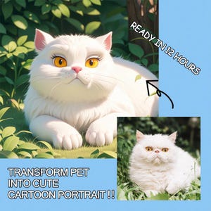 Custom 3D Cartoon Digital Gift for Pets Lover, Cat Dog Rabbit Artwork Gift, Pixar Style Pet Portrait from Photo
