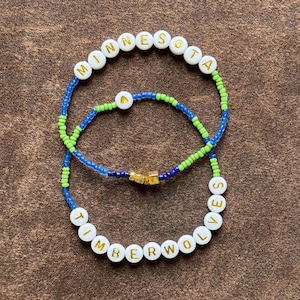 Bracelets de perles Minnesota Timberwolves (Ensemble de 2)