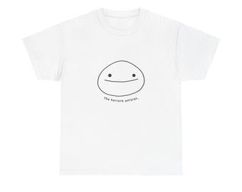 Camiseta minimalista con carita sonriente / Garabato sencillo, expresión adorable dibujada a mano