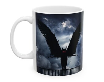 Mothman Silhouette Mug | Point Pleasant Folklore Ceramic Cup