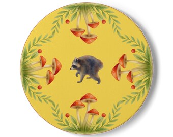 Jimothy the Racoon Ceramic Coaster | Woodland Animal Drink Mat
