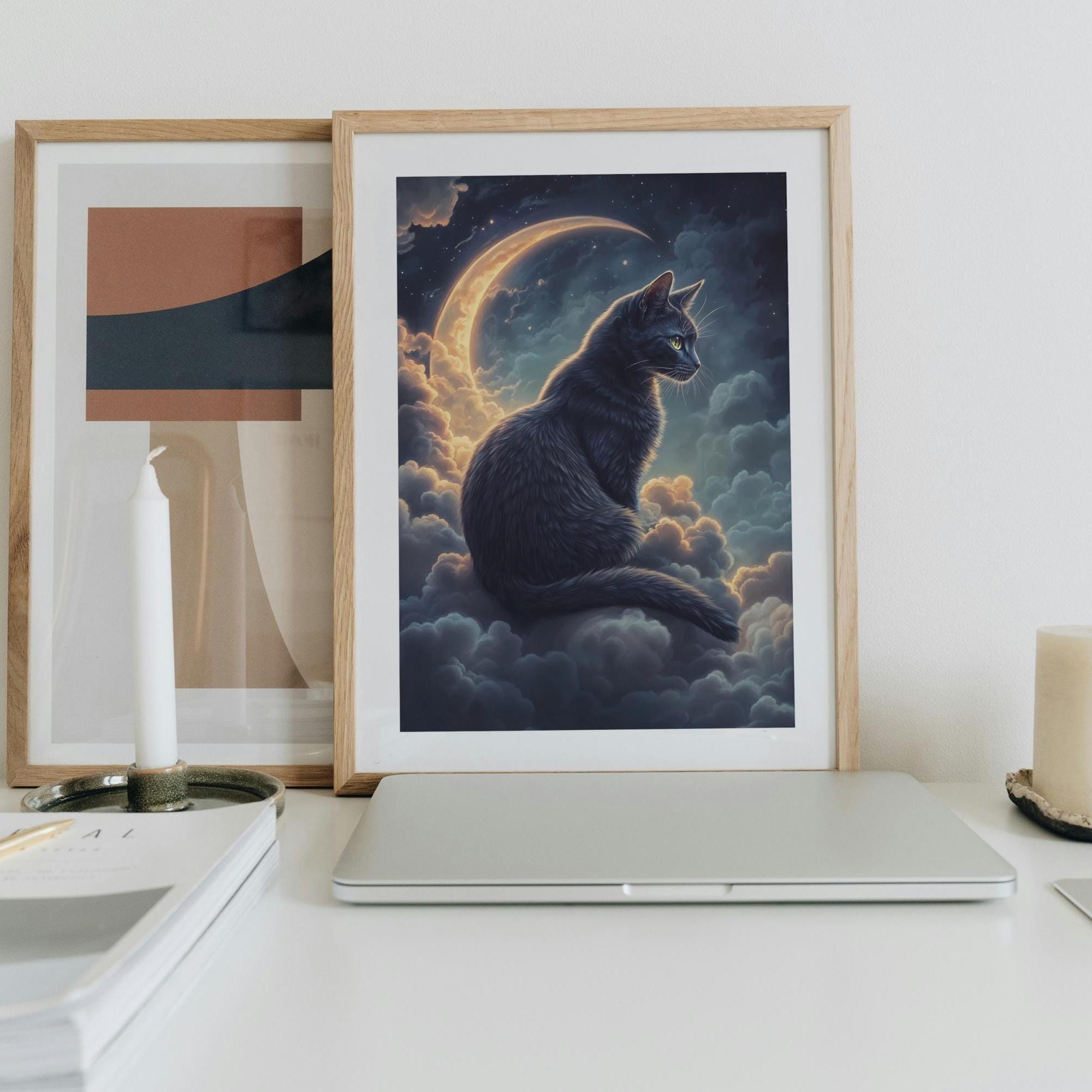 Spirit Cat | Animal | Cat | Digital Art Print | Wall Art | AI Generated ...