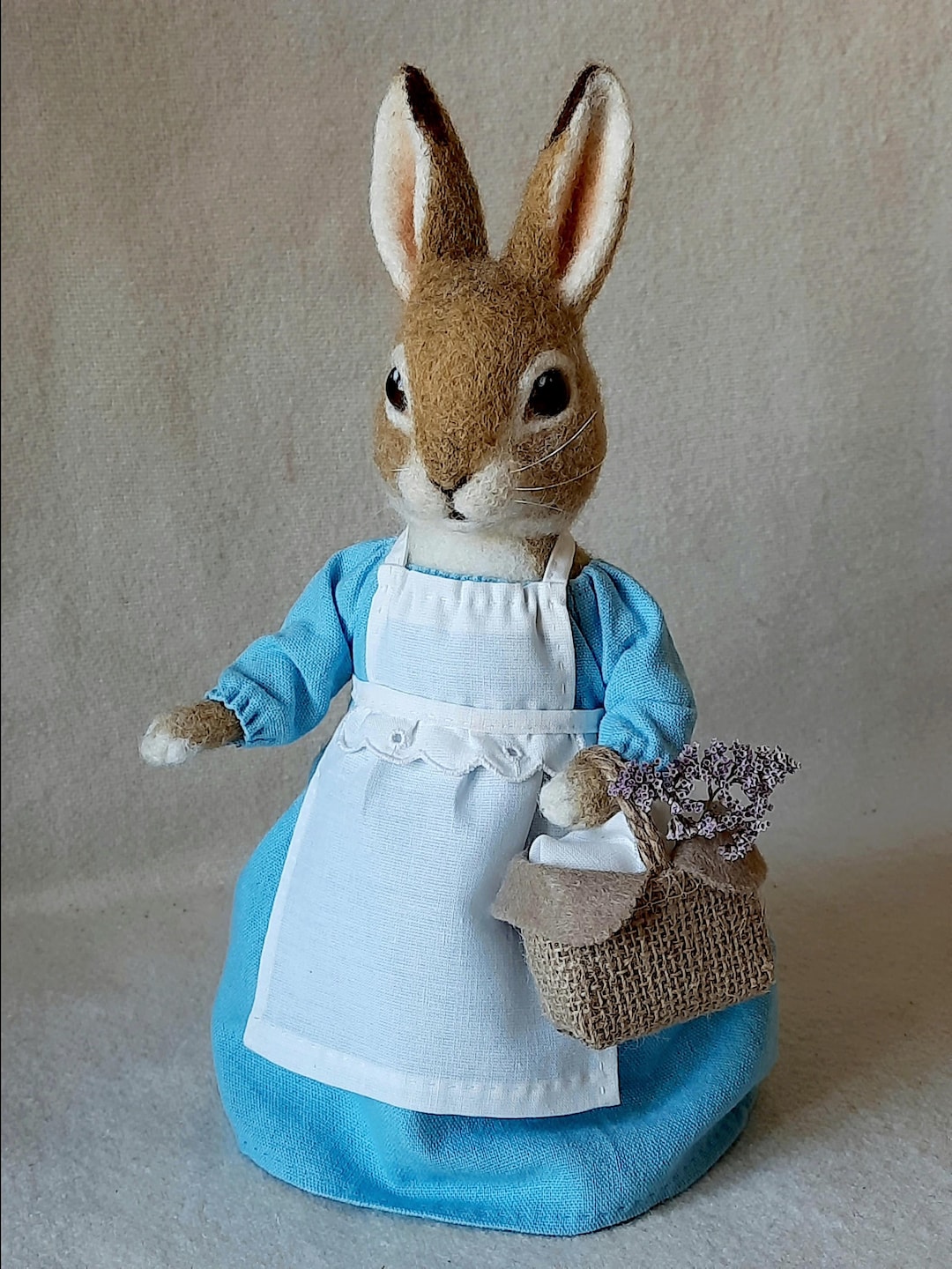 Handmade Peter Rabbit Wool Sculpture, Realistic Bunny Artwork, Easter ...