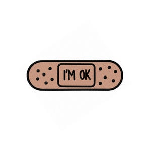 Humoristische borduurmodellen, I&#39;m OK pleisterborduurontwerp – 4 maten, direct te downloaden