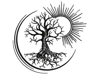 Tree of Life Machine Embroidery Design: 5 Sizes (Instant Download)