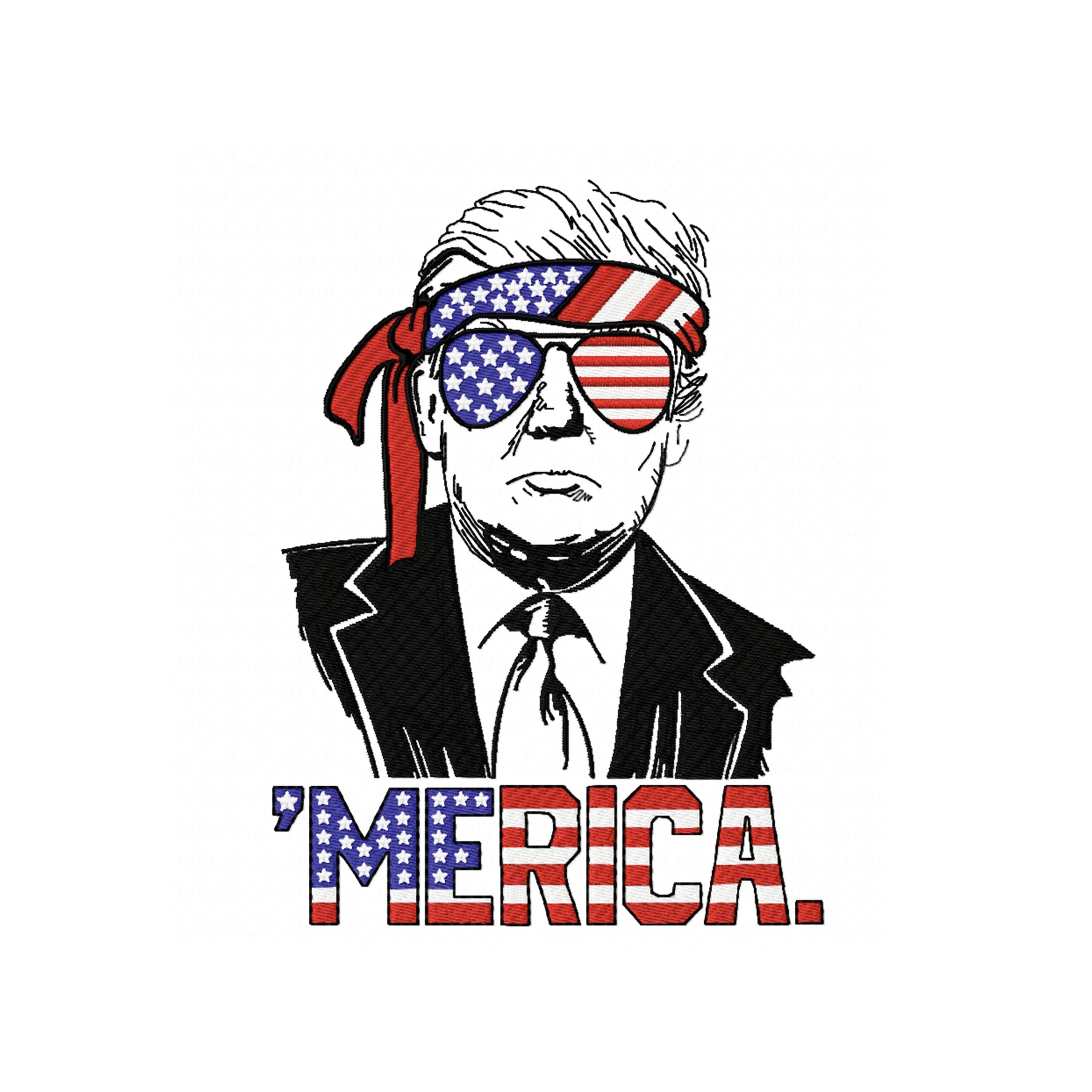 Trump Embroidery - Trump Machine Embroidery Design 4 Sizes, Instant Download
