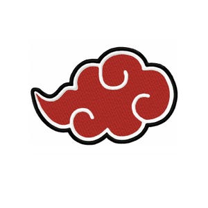 Cloud Embroidery Design – Red Anime Cloud - 7 Sizes, Instant Download