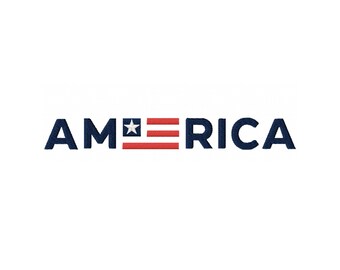 America Text Embroidery Design – 7 Sizes, Instant Digital Download