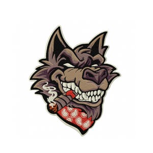 Wolf Patch Machine Embroidery Design – 7 Sizes, Instant Download