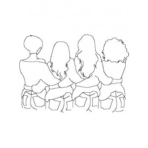 Freunde Stickdateien Stickmuster, beste Freunde umarmen Stickmuster - 5 Größen Instant Download