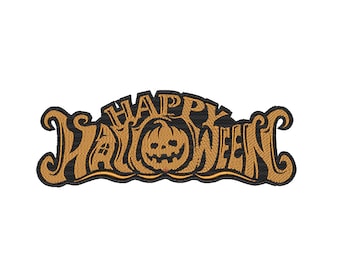 Happy Halloween Text Embroidery Design – 5 Sizes Available, Instant Digital Download