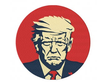 Trump Machine Emroidery Design, Trump Logo Embroidery Pattern - 5 Sizes, Instant Download