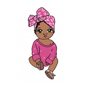 African Girl Machine Embroidery design, – 5 Sizes, Instant Download