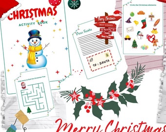 Christmas Activity Book for Kids | Digital files | Ready to print