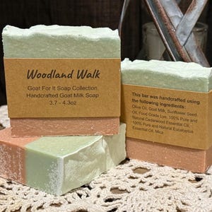 Woodland Walk Goat Milk Soap - Moisturizing Bar with Swirled Top