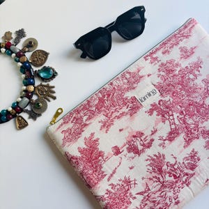 Custodia per laptop, Toile de Jouy, comoda custodia per Macbook, graziosa custodia per tablet iPad, elegante custodia estetica, elegante custodia imbottita per laptop, regalo per lei