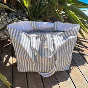 Tote bag, Cozy bag, Shopping bag, Summer beach bag, Gift for her, Soft bag, Navy blue white tote bag, Cottagecore bag, Cute bag, Big bag