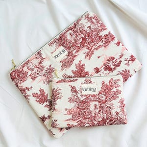 Custodia per laptop, Toile de Jouy, comoda custodia per Macbook, graziosa custodia per iPad, elegante custodia estetica, elegante custodia imbottita per laptop, regalo per lei
