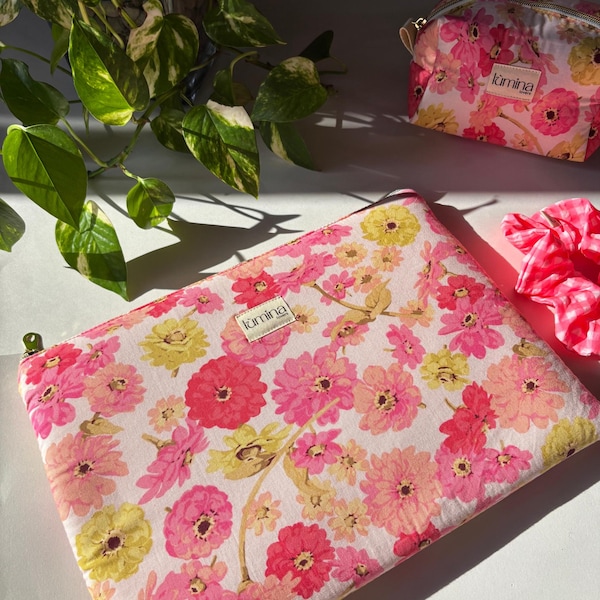 Floral Laptop Sleeve: 11" 13" 14" 15" 16" 17" Macbook sleeve, Dell Asus Samsung HP case