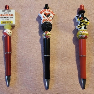 Customized, Hand Beaded Pens - True Crime