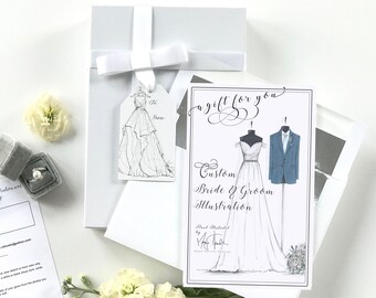 Bridal Gown/Groom Attire Illustration GIFT CARD