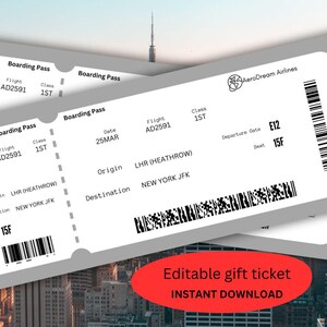 Überraschungs getaway: Digital Boarding Pass Mystery Gift Card Print