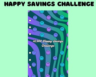 Happy Savings Challenge Dashboard,A6 budgeing dashboard, A6 dashboard, A6 cash inserts, low income savings, cash stuffing insert