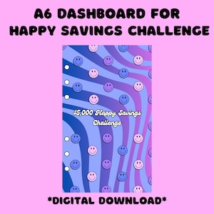 Happy Spars Challenge Dashboard, A6 Dashboard, A6 Dashboard, A6 Bargeldeinsätze, Ersparnisse mit geringem Einkommen, Cash-Filling-Einsatz