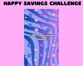 Happy Savings Challenge Dashboard,A6 budgeing dashboard, A6 dashboard, A6 cash inserts, low income savings, cash stuffing insert
