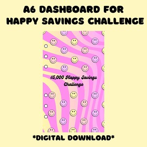Happy Spars Challenge Dashboard, A6 Dashboard, A6 Dashboard, A6 Bargeldeinsätze, Ersparnisse mit geringem Einkommen, Cash-Filling-Einsatz