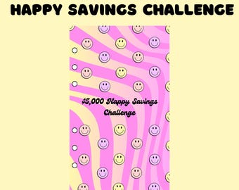 Happy Savings Challenge Dashboard,A6 budgeing dashboard, A6 dashboard, A6 cash inserts, low income savings, cash stuffing insert