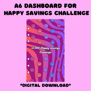 Happy Spars Challenge Dashboard, A6 Dashboard, A6 Dashboard, A6 Bargeldeinsätze, Ersparnisse mit geringem Einkommen, Cash-Filling-Einsatz