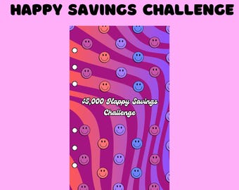 Happy Savings Challenge Dashboard,A6 budgeing dashboard, A6 dashboard, A6 cash inserts, low income savings, cash stuffing insert