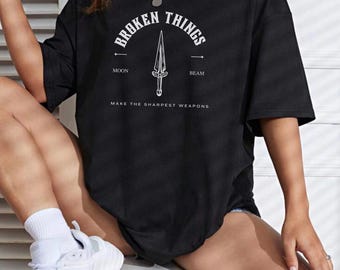 Broken Things Comfort Colors T-Shirt, WTMH, Sarah A Parker, Officially Licensed, Bookish, When the Moon Hatched, Raeve and Kaan