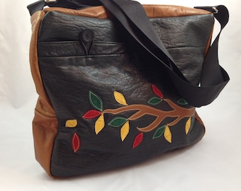 Season’s Song Messenger Box Bag Made from Repurposed Leather