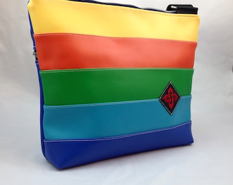 Vibrant Stripes Everyday Flat Bottom Cross Body Bag - Made to Order