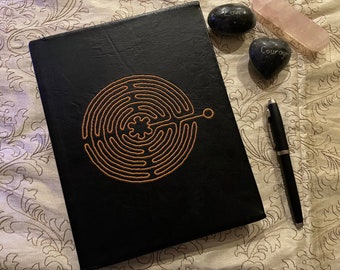 Labyrinth Vegan Leather Blank Lined Journal (5”x 8”)