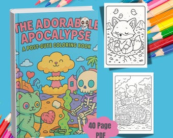 El adorable libro para colorear del Apocalipsis: Caos Kawaii (Descarga instantánea en PDF)