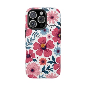 Vibrant Floral Tough Phone Cases | Chic Phone Protection, Spring Gift, Nature Lover&#39;s Accessory, Cute Floral Design, Phone Case