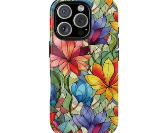 Stained Glass Floral Phone Case: Vibrant Art, Durable Protection