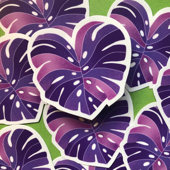 3" Monstera Deliciosa Leaf Sticker, Die Cut Decal, House Plants, Gift for Plant Lover, Laptop Sticker, Vinyl Sticker Decal, Free Shipping