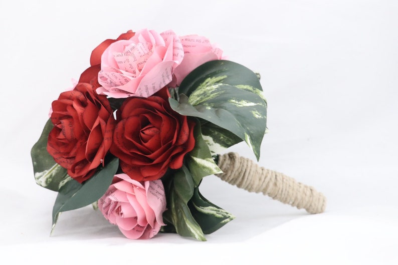 Emma Rose Paper Bouquet Book Bouquet Book Flowers Paper Bouquet Wedding Bouquet Any Color Of Your Choice