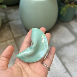 Ceramic handmade fortune cookie - Ceramic colorful fortune cookies - ceramic gift- nfc fortune cookies