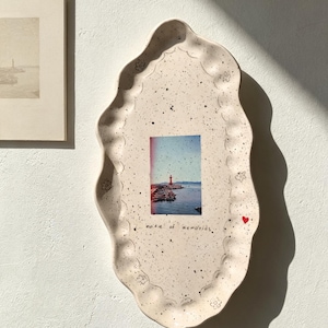 Ceramic Wall Plate, Personalized Photo Wall Decor, Handmade  Ceramic  Frame Memory Gift, Custom Home Decor, Unique Gift, Meaningful Gift