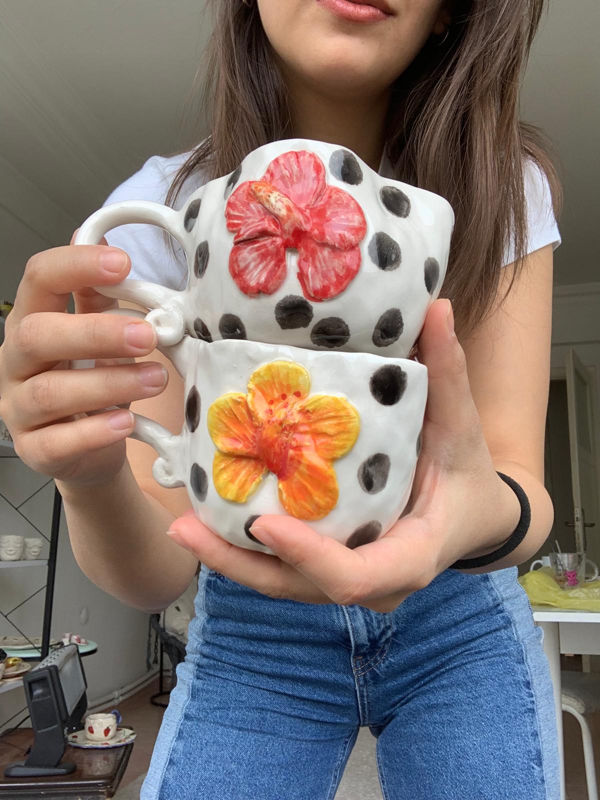 Dots mug pottery - Etsy 日本