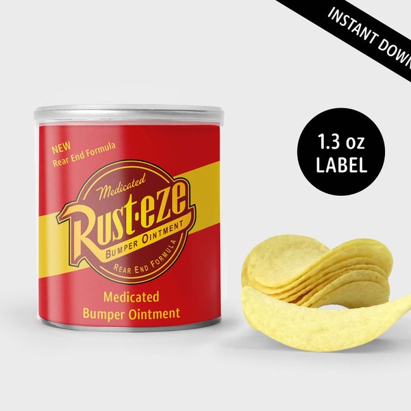 Cars Party Gastgeschenk: Rusteze Pringles Dosenetikett (Digitaler Download)