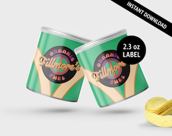 Cars Party Geschenk Fillmore Label für Mini-Kartoffelchips Dosen | Autos Lightning McQueen Printable 1.4 und 6.1 oz