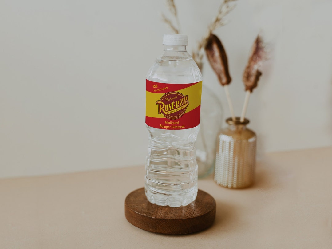 Cars Party Favor Water Bottle Label Rusteze Printable Wrap 8oz & 12 Oz ...