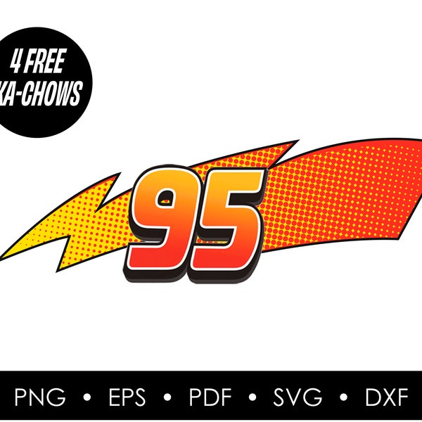 Flash McQueen Clipart SVG