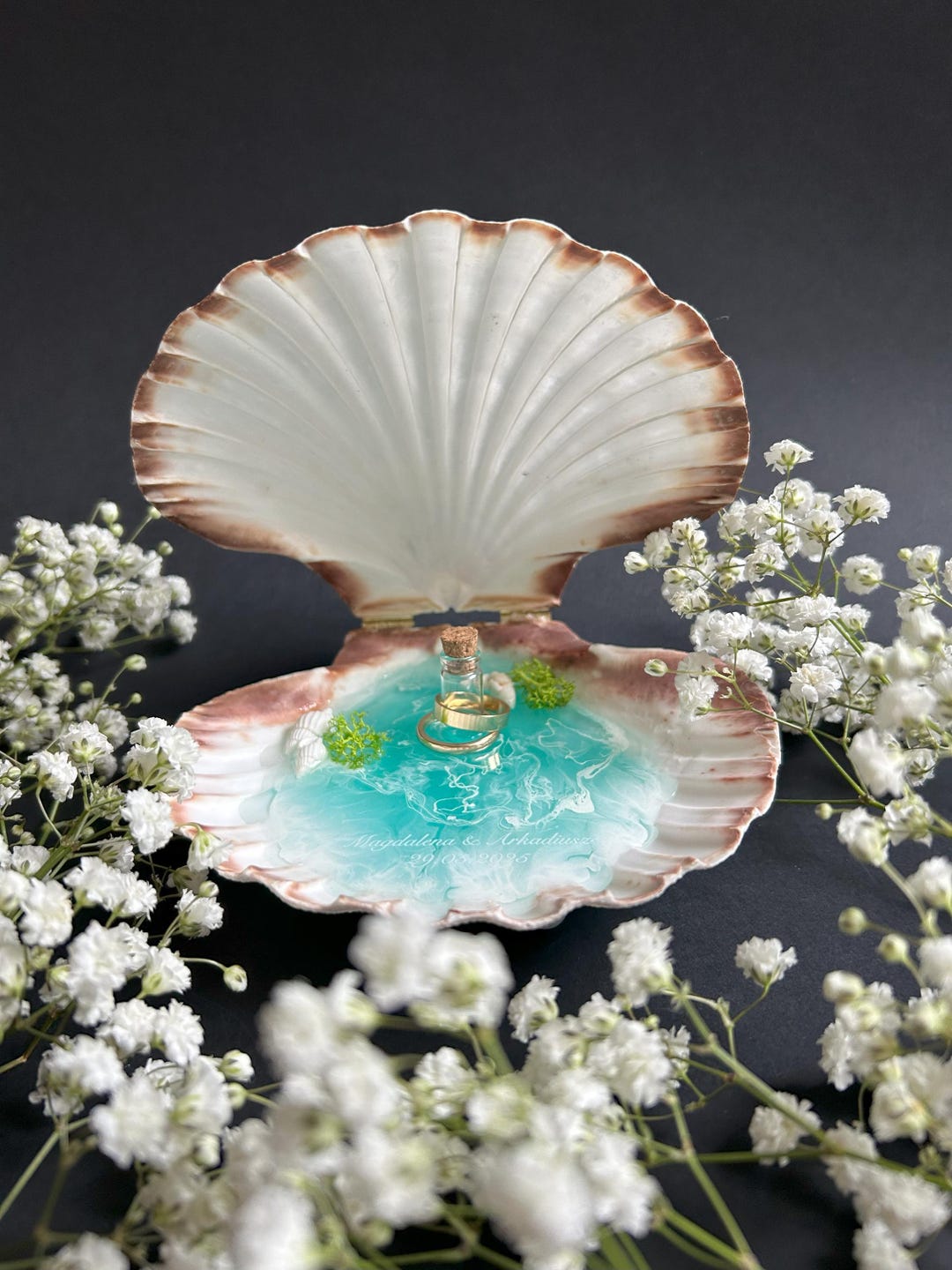 Personalized Scallop Shell Ring Box: Beach Wedding Proposal Holder - Etsy